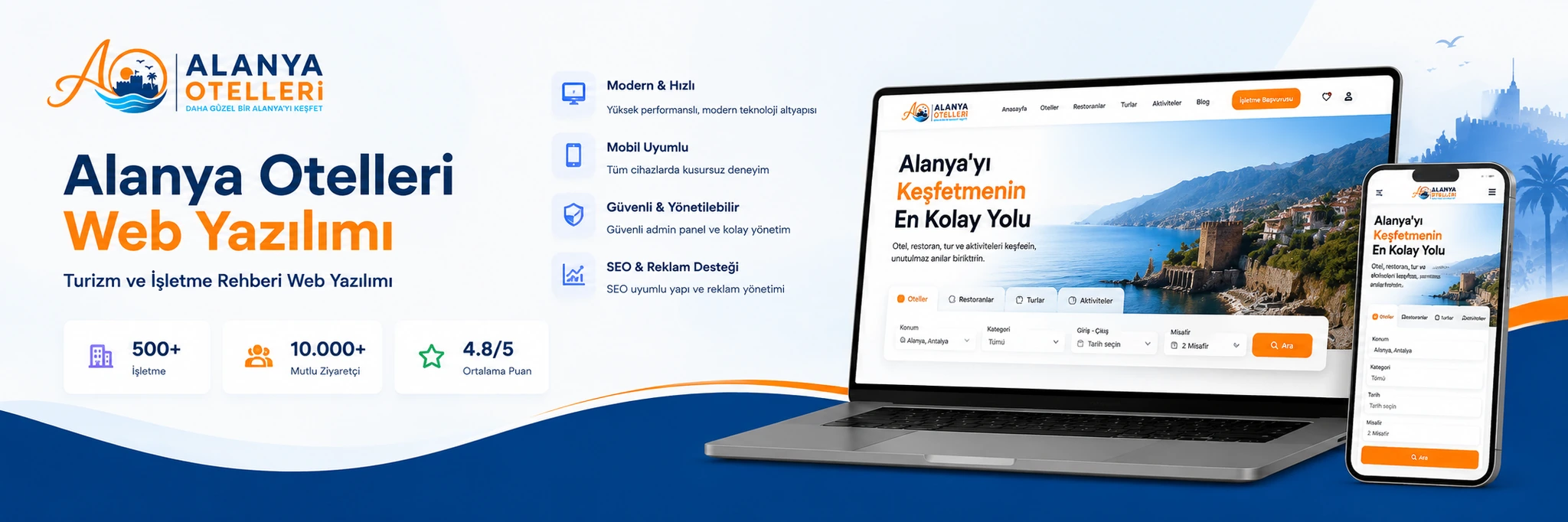 Alanya Otelleri Turizm İşletme Rehberi Yazılımı proje görseli
